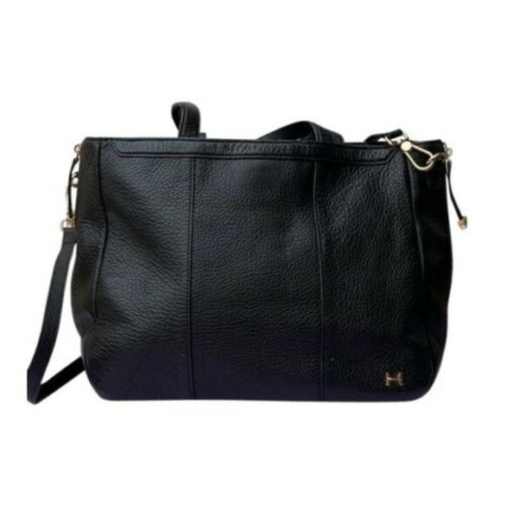 Halston Heritage Pebbled Leather Tote in Black